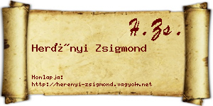 Herényi Zsigmond névjegykártya